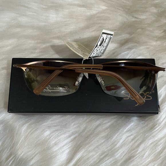 NEW Fantas-Eyes Y2K Square Oval Metal Half Rim Gradient Aviator Sunglasses NWT - Picture 4 of 14